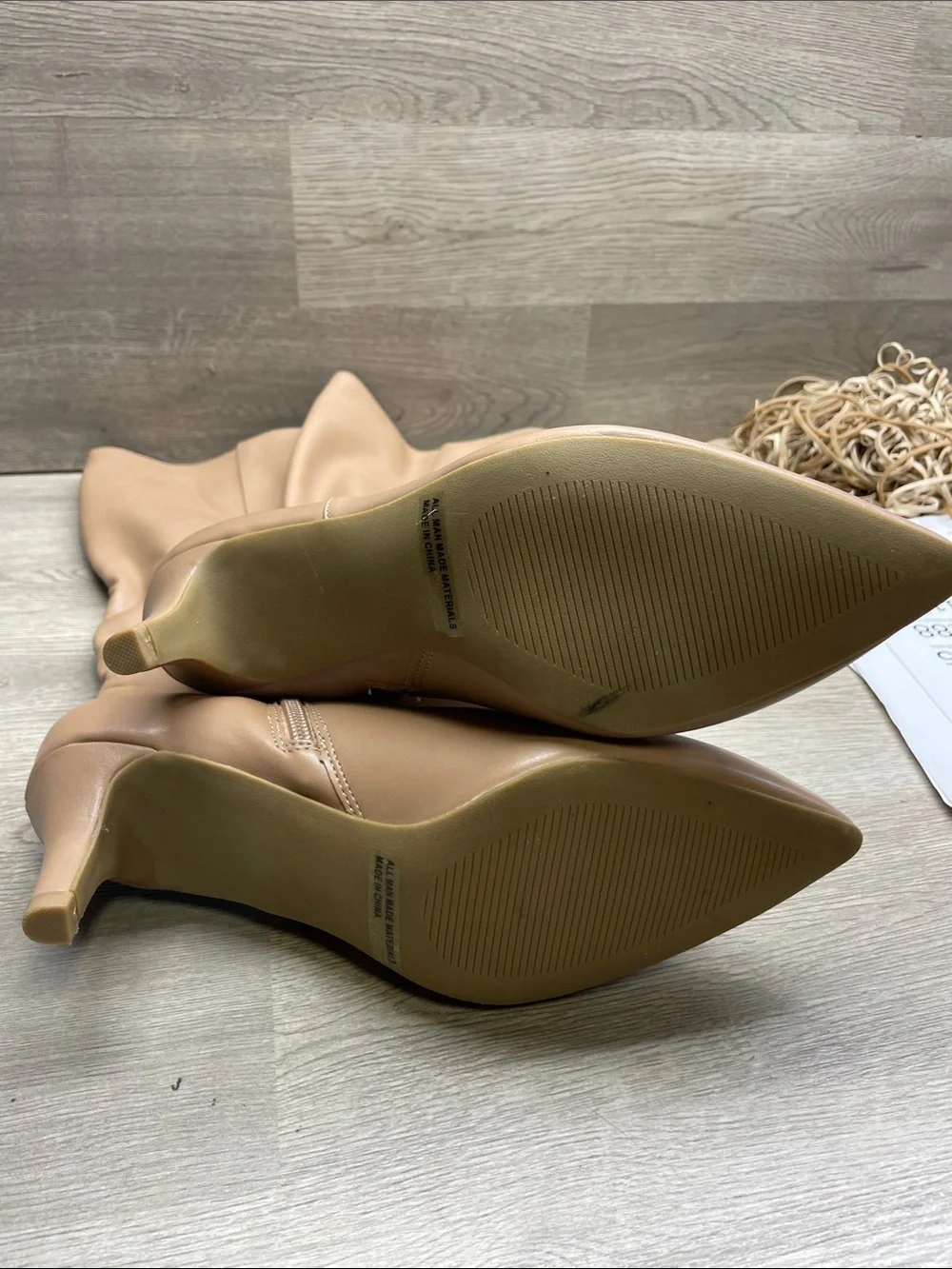 DV by Dolce Vita Blush Beige Pointed-Toe Over-the-Knee Boots #1143